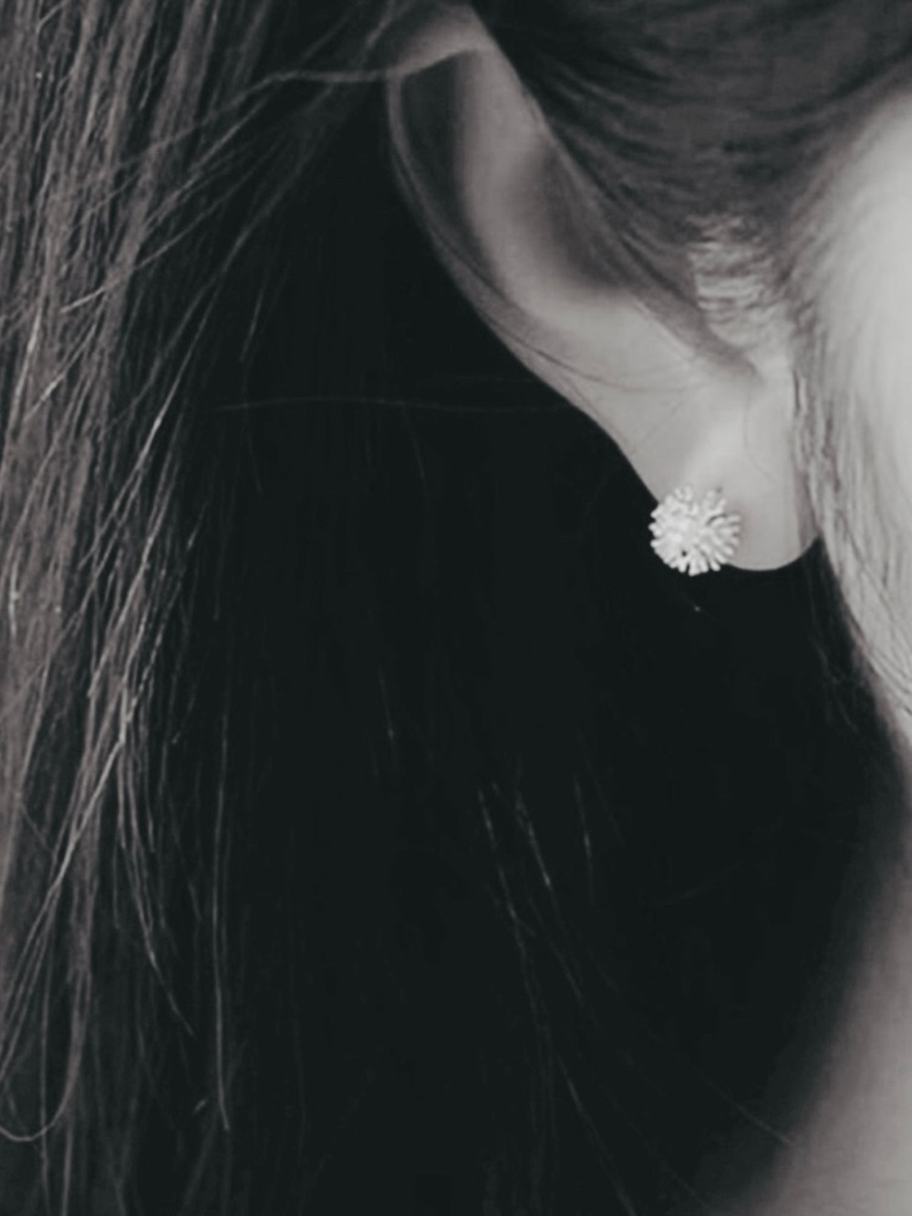 “Dandelion Balls” 925 Sterling Silver Tiny Dainty Spikey Flower Firework Studs - Picture 13 of 13